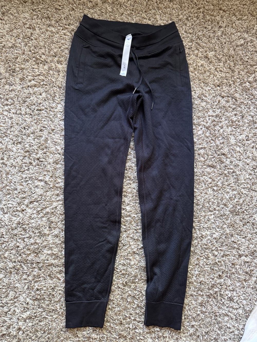 lululemon athletica Black Textured Waistband Joggers
